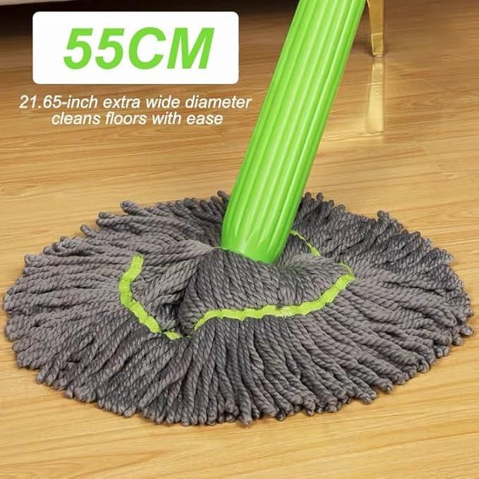 360° Spin Bamboo Mop | Self-Wringing, Reusable Microfiber Pad đ±