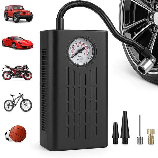 Portable Air Compressor Tire Inflator & Powebank & Torch (All in One)